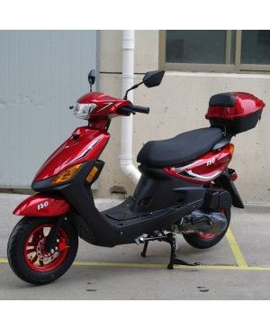 150cc Moped Scooter RZ RED with New Design Sporty Look, Electric and Kick Start, Low Seat Height (Ready to Ride Package)