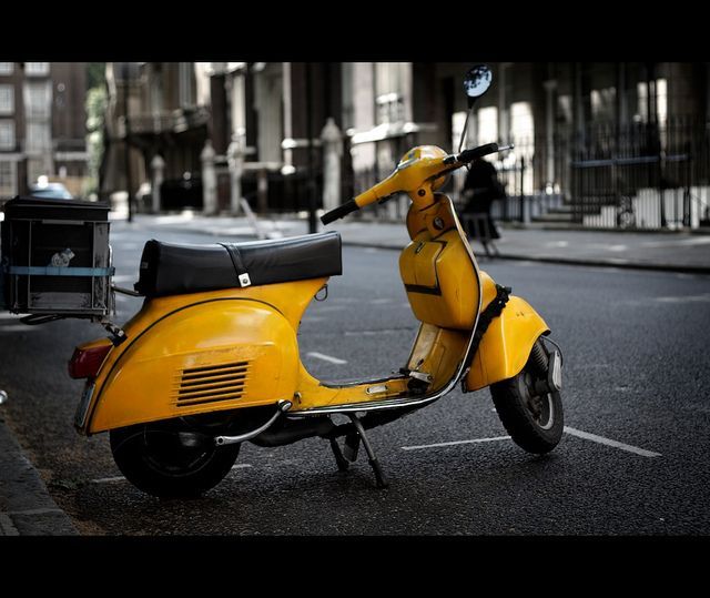 yellow moped